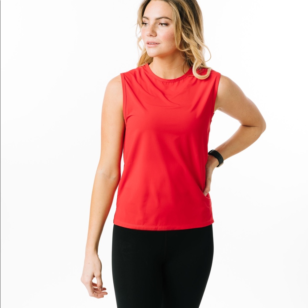 Zyia red slit muscle tank